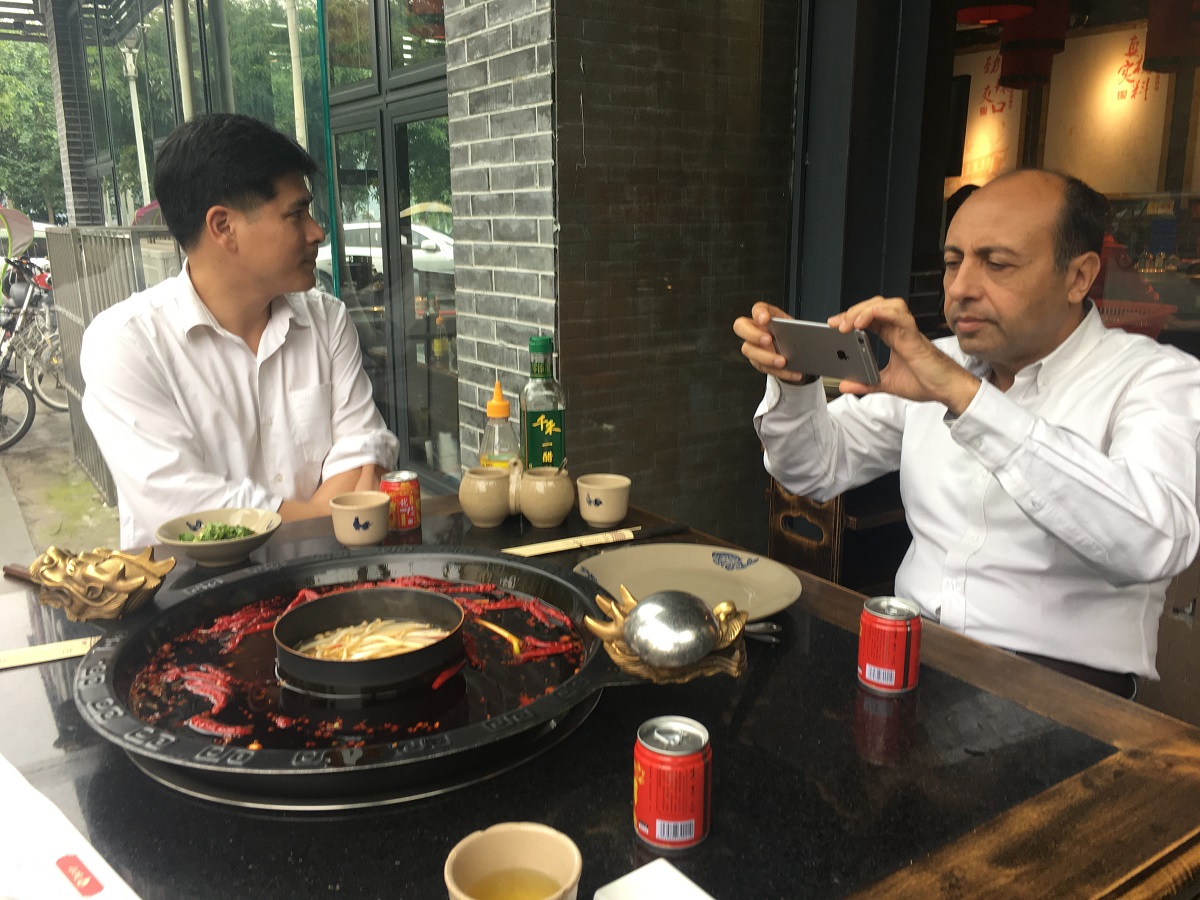 Egypt National Pipe Comapny CEO Mr Magdy Eat China Hotpot 